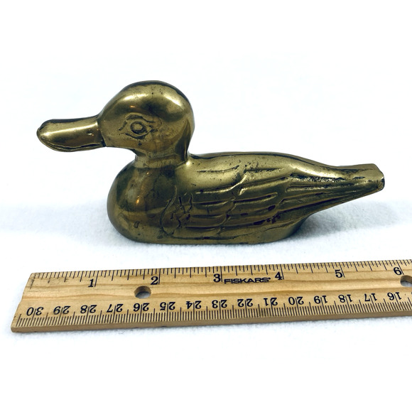 Solid Brass Duck 6" Figurine Mancave Hunter Home Decor - Picture 3 of 6